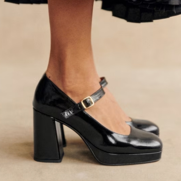 Sezane Shoes - Sezane Georgia High Mary Jane's Patent Leather Size 37 US 6 New Without Box